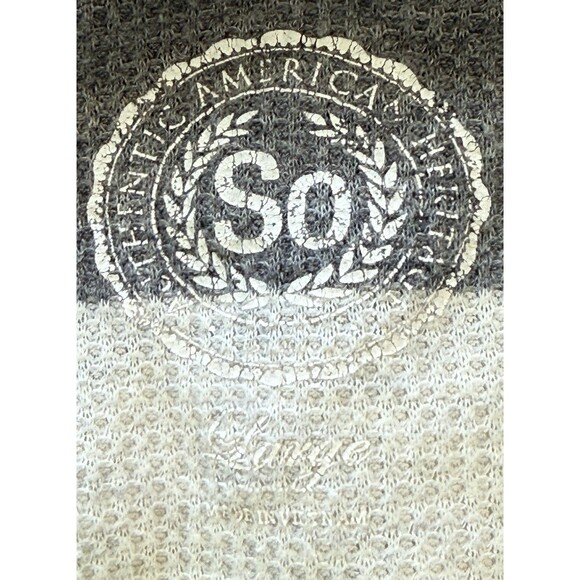 So Women Striped Henley Top Minimalist Thermal Waffle Knit Casual Layering Top L - Picture 4 of 6